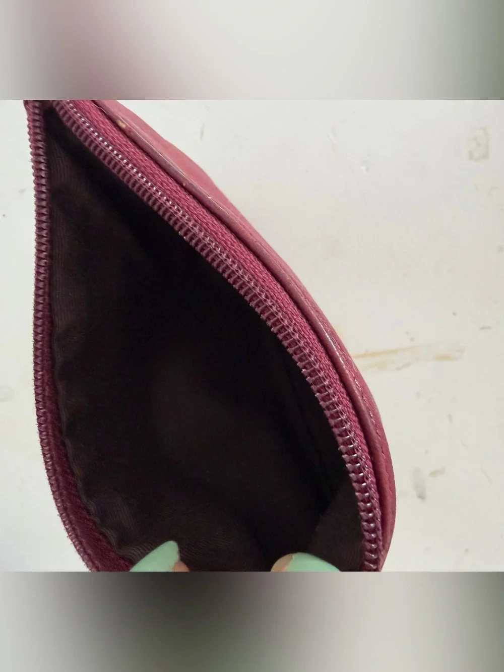 Coach Leather Wristlet - Dark Red